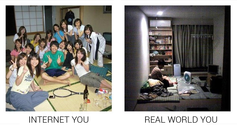 Illustration for article titled Japan's "Internet You Vs. the Real You" Meme
